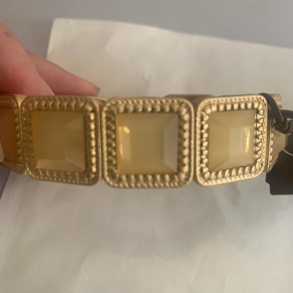 Rain-champagne square‎ gem bracelet NWT, preppy, quiet luxury